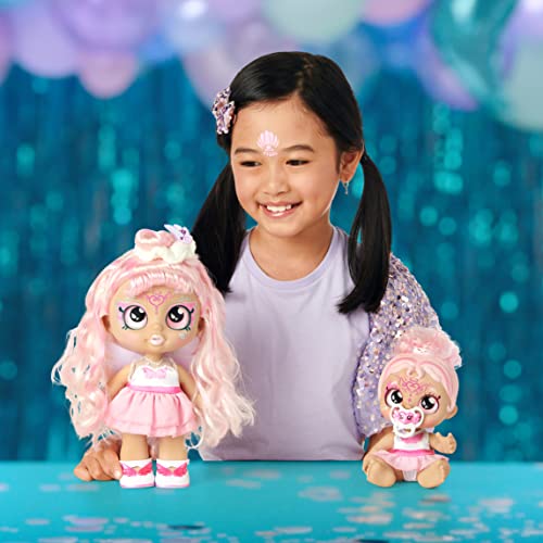 Kindi Kids 50240 Dress Baby Sister Winnie Wings Angel with face Paint Reveal. 1 Doll with Toy Pacifier and Magic Sponge. Big Glittery Eyes, Squishy Arms and Legs, Removeable Diaper