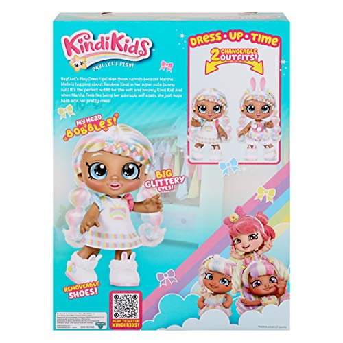 Kindi Kids Toddler Doll, Marsha Mello Bunny Dress Up, Includes 2 Outfits and Shopkins Accessories