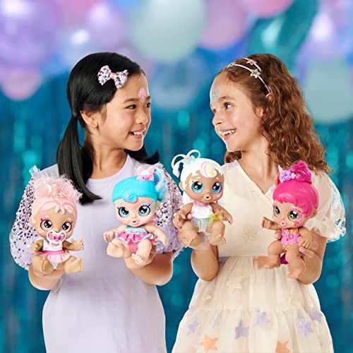 Kindi Kids 50240 Dress Baby Sister Winnie Wings Angel with face Paint Reveal. 1 Doll with Toy Pacifier and Magic Sponge. Big Glittery Eyes, Squishy Arms and Legs, Removeable Diaper