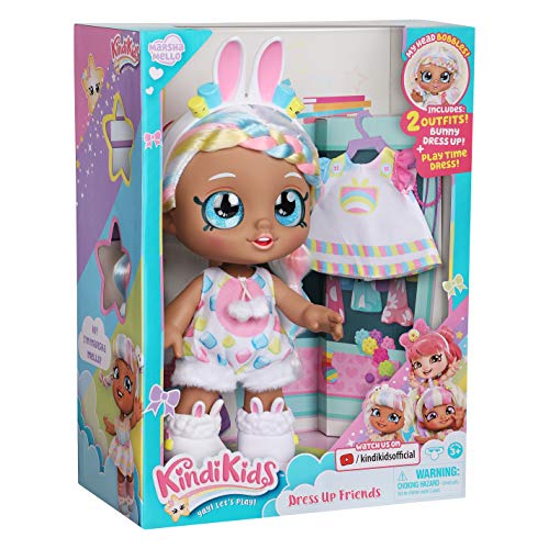 Kindi Kids Toddler Doll, Marsha Mello Bunny Dress Up, Includes 2 Outfits and Shopkins Accessories