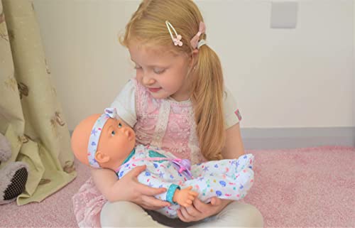 KOOKAMUNGA KIDS 16 Inch Interactive Baby Doll - Realistic Baby Doll w/Expressions - Touch Activated Features and Sounds - Lifelike Moving Chest, Breathes, Cries, Suckles & Giggles w/Toy Baby Bottle