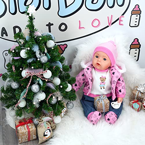 Bibi Doll - 20" Lifelike Large Size Soft Bodied Baby Doll Girls Boys Toy With Dummy & Sounds (Neon Pink)