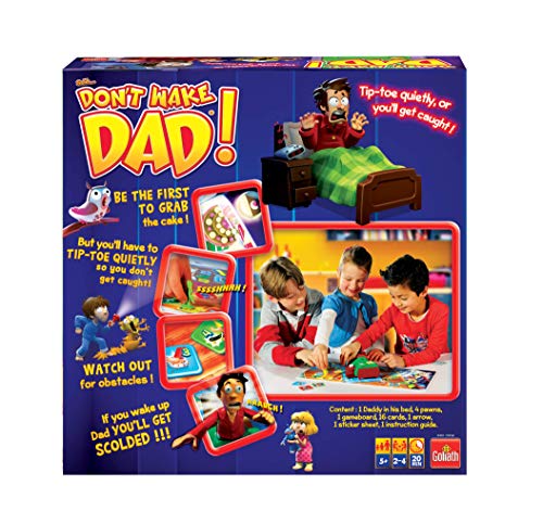 Sshh, Don't Wake Dad! | Tip-Toe Quietly or You'll Get Caught! | Kids Action and Reflex Board Game | For 2-4 Players | Ages 5+
