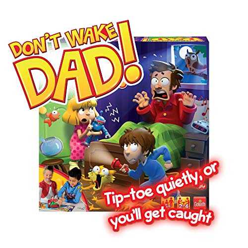 Sshh, Don't Wake Dad! | Tip-Toe Quietly or You'll Get Caught! | Kids Action and Reflex Board Game | For 2-4 Players | Ages 5+