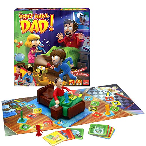 Sshh, Don't Wake Dad! | Tip-Toe Quietly or You'll Get Caught! | Kids Action and Reflex Board Game | For 2-4 Players | Ages 5+