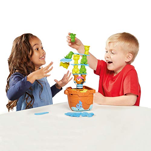 TOMY Pile Up Pirates Stacking Game, Children's Action Board Game, Family & Preschool Kids Game, Action Game for Children 5, 6, 7 & 8 Year Old Boys & GIrls & Adults