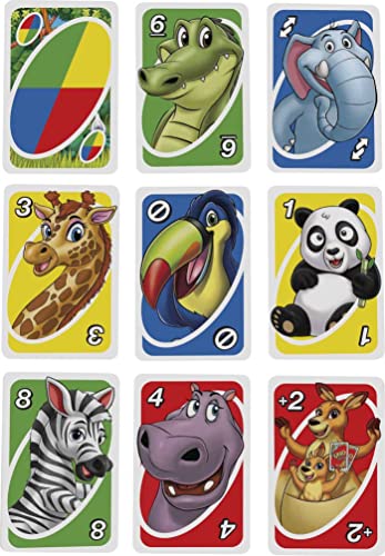 UNO Junior Card Game with 45 Cards, Gift for Kids 3 Years Old & Up, GKF04