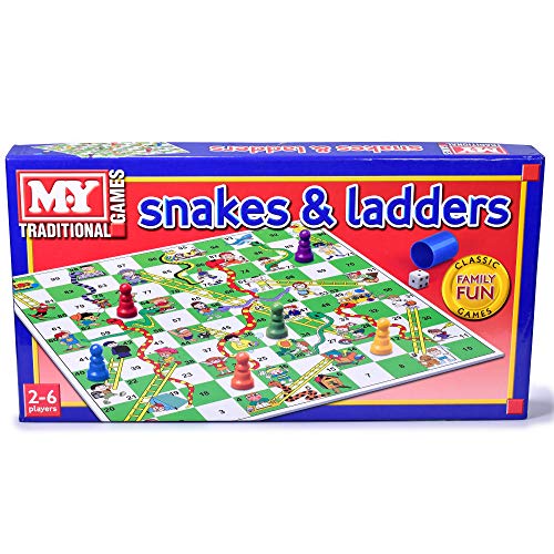 M.Y Snakes & Ladders - Traditional Snakes and Ladders Board Game for Kids & Adults