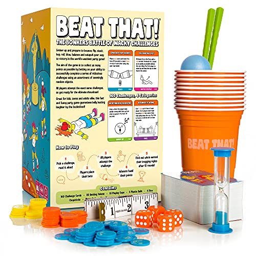 Gutter Games Beat That! - The Bonkers Battle of Wacky Challenges - Family Party Game for Kids & Adults, Card and Board Games for Adults, Kids, & Families - Perfect for Parties & Family Game Nights