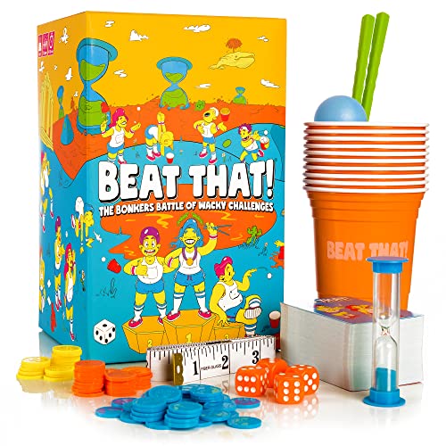 Gutter Games Beat That! - The Bonkers Battle of Wacky Challenges - Family Party Game for Kids & Adults, Card and Board Games for Adults, Kids, & Families - Perfect for Parties & Family Game Nights