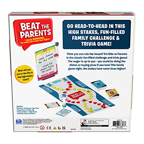 Spin Master Games Beat The Parents Board Game, Easy Christmas Toy Gift Idea for Families and Kids, 2 Players, aged over 5