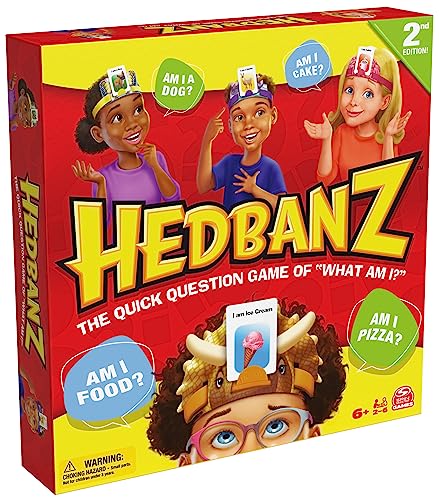 Hedbanz 2nd Edition Picture Guessing Board Game — Family Games | Games for Family Game Night | Kids’ Games | Card Games for Families and Kids Aged 6 and up