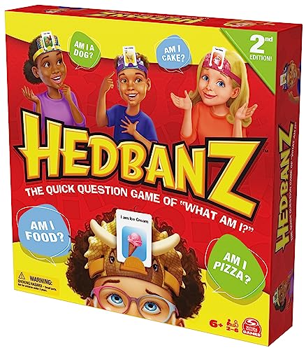 Hedbanz 2nd Edition Picture Guessing Board Game — Family Games | Games for Family Game Night | Kids’ Games | Card Games for Families and Kids Aged 6 and up