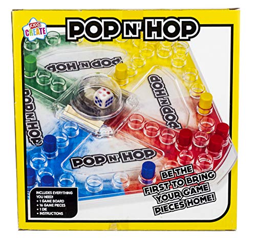 Kids Play - Activity Pop N Hops Game - Brilliant Family Board Games Idea for Kids - 1 Game Board - Card Game Alternative - 2 to 4 Players - Fun Games for Everyone - 4+ Years