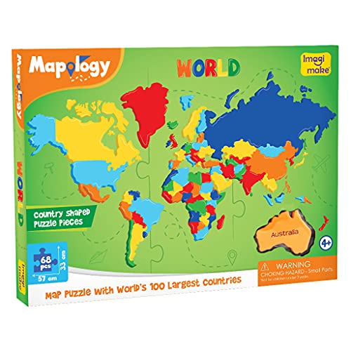 Imagimake Mapology: World - Educational Toy and Learning Aid for Boys and Girls-Map Puzzle-Jigsaw puzzle