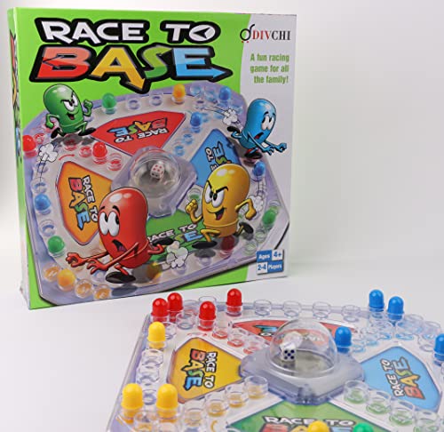 DIVCHI Race To Base Board Game for kids - Racing and Chasing to Base Game, 4 Players