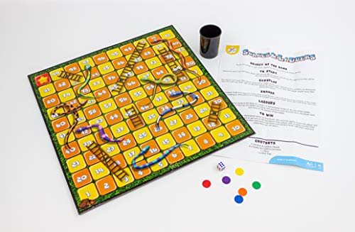 Kids Play - Activity Snake & Ladders Game - Traditional Family Board Games Idea for Kids - Classic Card Game Alternative - 4 to 6 Players - Fun Games for Everyone - 3+ Years