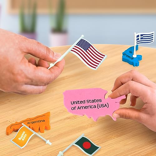 Imagimake Mapology World with Flags and Capitals - Educational Toy for Boys and Girls - World Map Puzzle for Kids - Excellent Birthday Gift