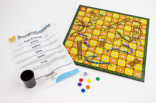 Kids Play - Activity Snake & Ladders Game - Traditional Family Board Games Idea for Kids - Classic Card Game Alternative - 4 to 6 Players - Fun Games for Everyone - 3+ Years