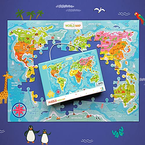 Dodo Map of The World Educational Gift Set. 100 Piece Puzzle. D300123 Suitable for Children 5 Years +, Various