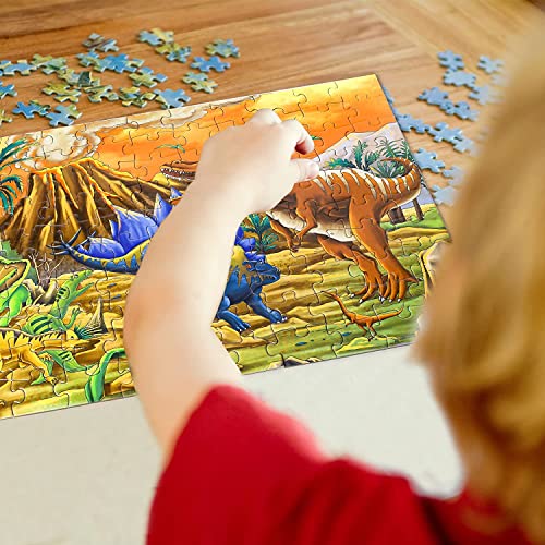 4 in 1 Dinosaur Jigsaw Puzzles for Kids 3-8 Years Boys Girls Birthday Gifts for Toddler Boys Cute Dinosaur Jigsaw Puzzles Preschool Learning Education Puzzle