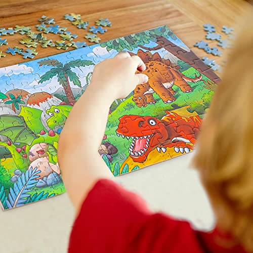4 in 1 Dinosaur Jigsaw Puzzles for Kids 3-8 Years Boys Girls Birthday Gifts for Toddler Boys Cute Dinosaur Jigsaw Puzzles Preschool Learning Education Puzzle