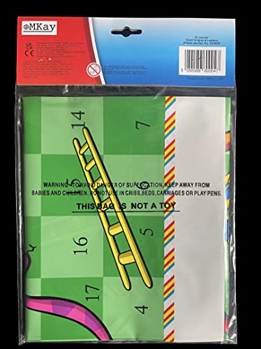 eMKay® Giant Snakes and Ladders Fold Out Play Mat Board Traditional Childrens Game (75cm x 75cm Approx Size)