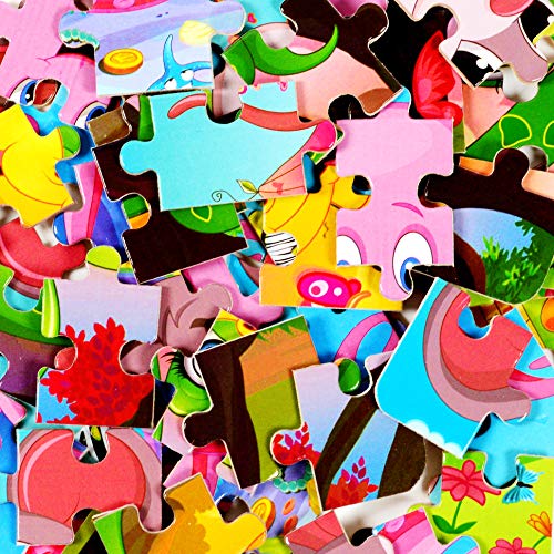 12-Pack Wooden Jigsaw Puzzles for Kids Age 3-6 Year Old Animals Preschool Puzzles for Toddler Children Learning Educational Puzzle Toys for Boys and Girls