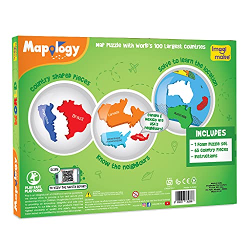 Imagimake Mapology: World - Educational Toy and Learning Aid for Boys and Girls-Map Puzzle-Jigsaw puzzle