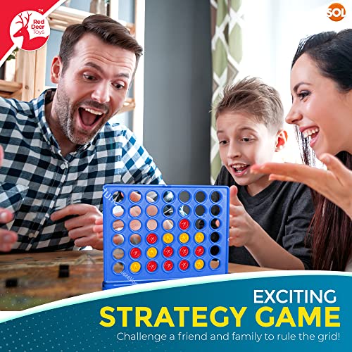 4 In A Row Game | Family Fun Kids Board Games & Travel Games for Kids & Adults | Board Games Kids Travel Games for Kids Travel Board Games | Children's Board Games | Four In A Row Game + SOL Notebook