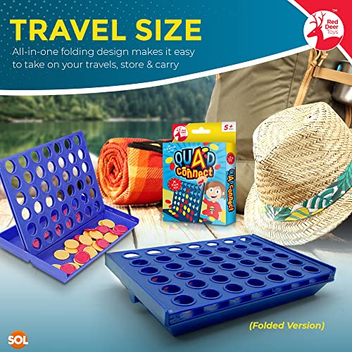 4 In A Row Game | Family Fun Kids Board Games & Travel Games for Kids & Adults | Board Games Kids Travel Games for Kids Travel Board Games | Children's Board Games | Four In A Row Game + SOL Notebook