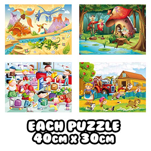 abeec 8 Puzzle Collection – 8 x 45 Piece Jigsaw Puzzles for Kids 3+ - Children’s Jigsaws: Animal Jigsaw, Fairy Jigsaw, Dinosaur Jigsaw, Circus Jigsaw and More…