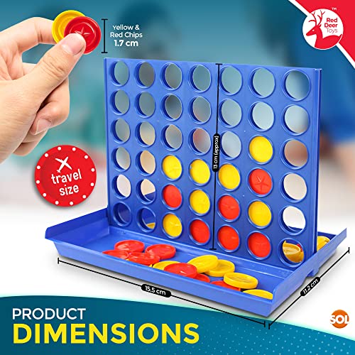 4 In A Row Game | Family Fun Kids Board Games & Travel Games for Kids & Adults | Board Games Kids Travel Games for Kids Travel Board Games | Children's Board Games | Four In A Row Game + SOL Notebook