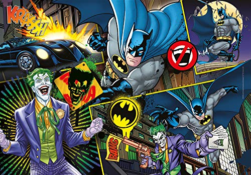 Clementoni - Batman Supercolor Jigsaw Puzzle for Kids from 6 to 8 Years old, 104 Pieces, Made In Italy, 25708, 24.9 x 3.5 x 34.3 centimetres