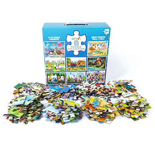 abeec 8 Puzzle Collection – 8 x 45 Piece Jigsaw Puzzles for Kids 3+ - Children’s Jigsaws: Animal Jigsaw, Fairy Jigsaw, Dinosaur Jigsaw, Circus Jigsaw and More…