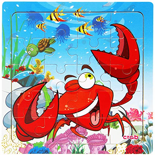 Wooden Jigsaw Puzzles for Kids 3-5 Year Olds -20 Piece Kids Puzzles Toys -Toddler Children Learning Educational Puzzles Toys for Set for Kids 3 4 5 Year Old(4 Puzzles)…