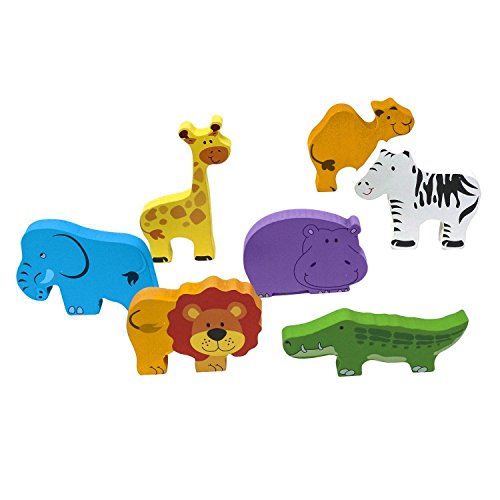Lewo Wooden Puzzle Animal Chunky Puzzle Preschool Learning Educational Toys For Toddle Kids (7 pcs)
