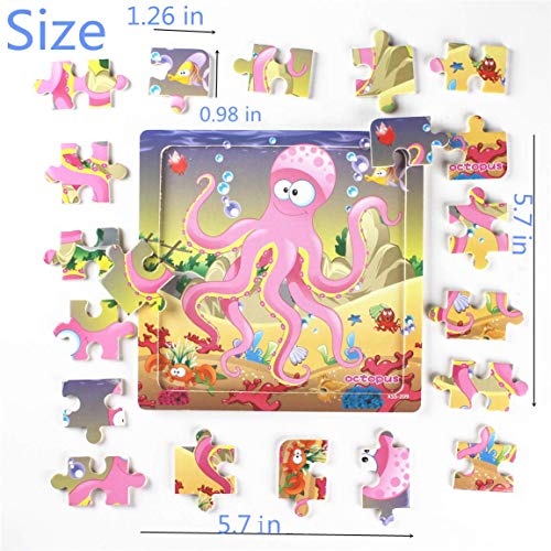 Wooden Jigsaw Puzzles for Kids 3-5 Year Olds -20 Piece Kids Puzzles Toys -Toddler Children Learning Educational Puzzles Toys for Set for Kids 3 4 5 Year Old(4 Puzzles)…