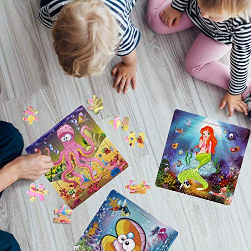 Wooden Jigsaw Puzzles for Kids 3-5 Year Olds -20 Piece Kids Puzzles Toys -Toddler Children Learning Educational Puzzles Toys for Set for Kids 3 4 5 Year Old(4 Puzzles)…