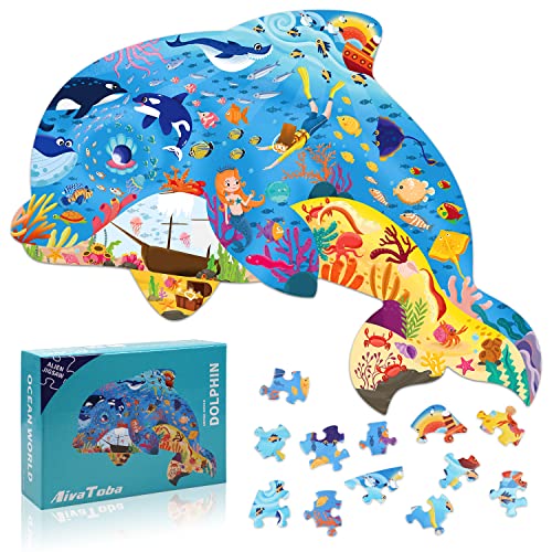 Dolphin Jigsaw Puzzle for Kids, 108 Pieces Puzzles, Best Gift for Children Age 4 5 6 7 8 9 10 Years.