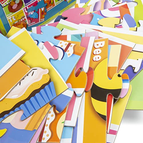 abeec Giant Alphabet Jigsaw Kids Puzzle – Floor Jigsaw Puzzles For Kids - Includes 30 Giant Floor Puzzle Pieces - Educational Toys - Toddler Games - Alphabet Puzzles
