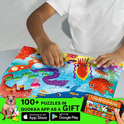 30 Piece Puzzles for 2 3 Year Olds - Set of 4 Jigsaws For Children Age 4 5 by QUOKKA - Animal Toddler Toys for Kids 5-8 yo - Learning Gifts for Boy and Girl