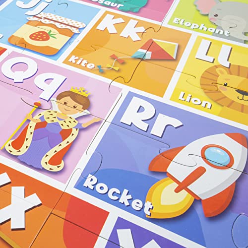 abeec Giant Alphabet Jigsaw Kids Puzzle – Floor Jigsaw Puzzles For Kids - Includes 30 Giant Floor Puzzle Pieces - Educational Toys - Toddler Games - Alphabet Puzzles