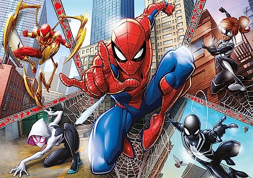 Clementoni - 21608 - Supercolur Puzzle for children - Spiderman - 2 x 60 Pieces Puzzle, Multi-coloured, 24.4 x 3.9 x 28 centimetres