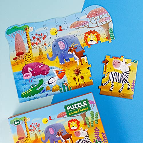 Set of 4 Animal Jigsaw Puzzles for Kids 4 years old and up 60 pieces () Dodo Perfect Educational Gift for Boys and Girls (Animals)