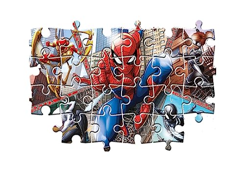 Clementoni - 21608 - Supercolur Puzzle for children - Spiderman - 2 x 60 Pieces Puzzle, Multi-coloured, 24.4 x 3.9 x 28 centimetres