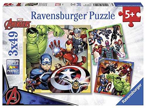 Ravensburger Marvel Avengers Assemble 3 x 49 Piece Jigsaw Puzzles for Kids Age 5 Years Up