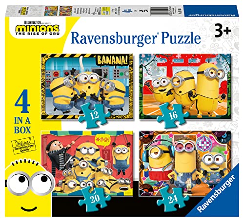 Ravensburger Minions 2 The Rise of Gru 4 in Box (12, 16, 20, 24 Piece) Jigsaw Puzzles for Kids Age 3 Years Up