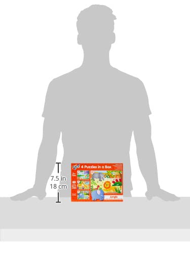 Galt Toys, 4 Puzzles in a Box - Jungle, Animal Jigsaw Puzzle for Kids, Ages 3 Years Plus