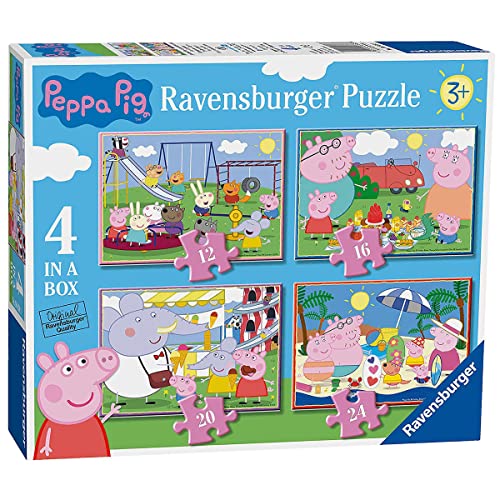 Ravensburger Peppa Pig 4 in Box (12, 16, 20, 24 Pieces) Jigsaw Puzzles for Kids Age 3 Years Up